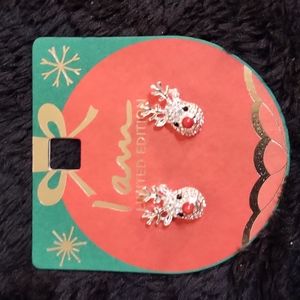I am Red Nose Reindeer Earrings